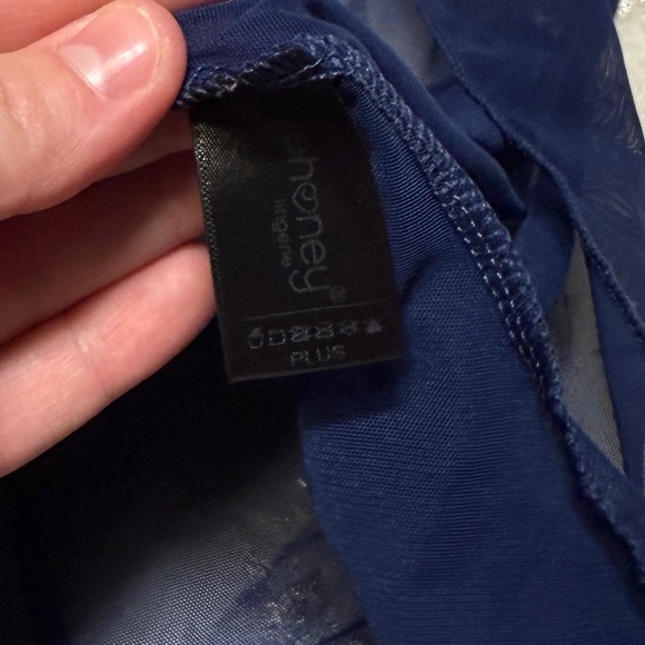 Love Honey Navy Lace Chemise with Strappy Back Size XXL - Picture 4 of 4